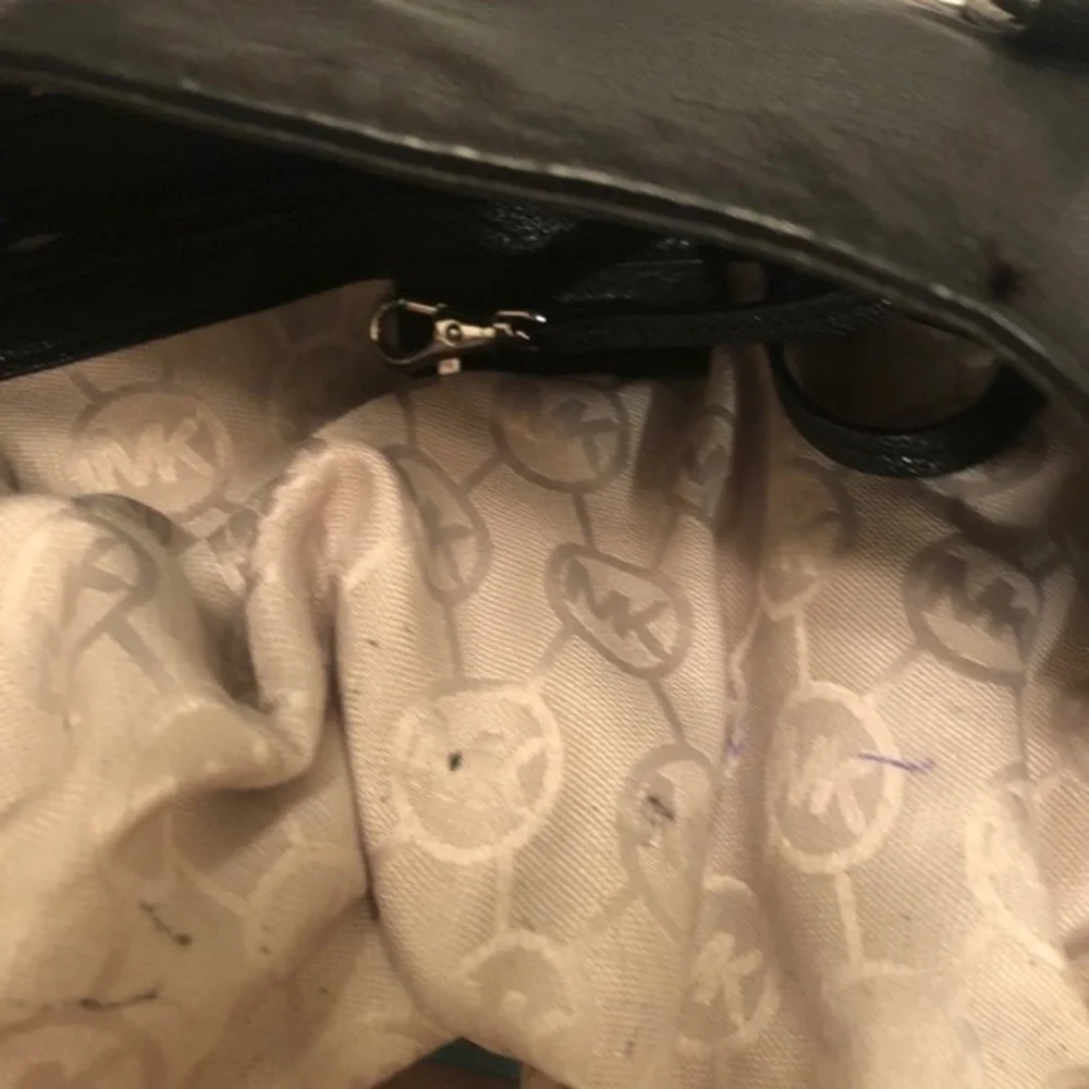 Michael kors black leather Hamilton satchel bag